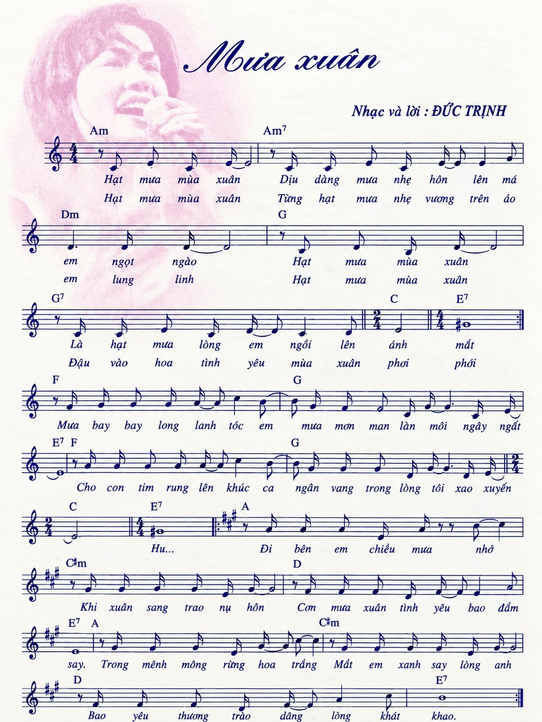 Sheet nhạc Mưa Xuân